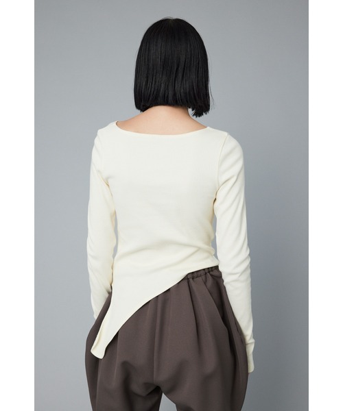 HeRIN.CYE（ヘリンドットサイ）の「Round hem cut tops   ラウンドヘムカットトップス（Tシャツ/カットソー・レディース・オフホワイト/グリーン/ブラック・FREE）」の8枚目の写真