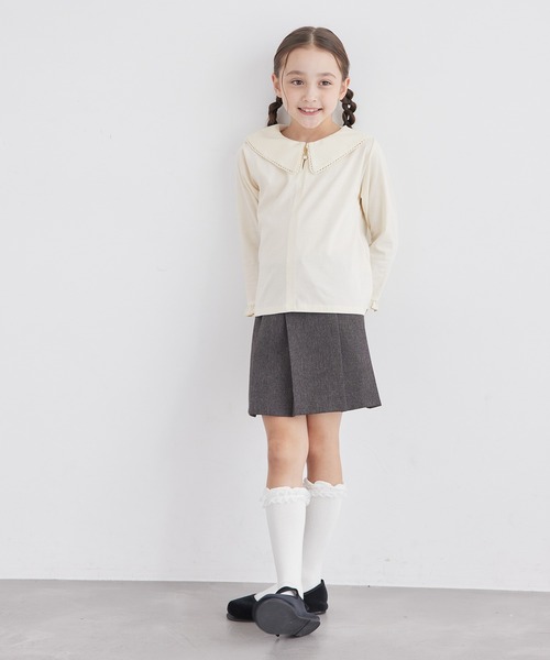 ROPE' PICNIC（ロペピクニック）の「【KIDS】ビックカラーブラウスカットソー/WEB限定カラー・サイズ:ブラック・110cm（Tシャツ/カットソー・キッズ・キナリ/ブラック・140/130/120/110/150）」の20枚目の写真