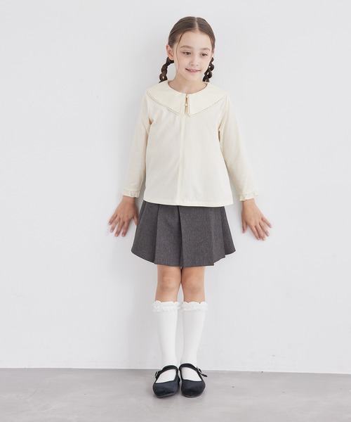 ROPE' PICNIC（ロペピクニック）の「【KIDS】ビックカラーブラウスカットソー/WEB限定カラー・サイズ:ブラック・110cm（Tシャツ/カットソー・キッズ・キナリ/ブラック・140/130/120/110/150）」の18枚目の写真