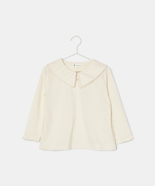 ROPE' PICNIC（ロペピクニック）の「【KIDS】ビックカラーブラウスカットソー/WEB限定カラー・サイズ:ブラック・110cm（Tシャツ/カットソー・キッズ・キナリ/ブラック・140/130/120/110/150）」の15枚目の写真