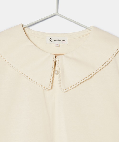 ROPE' PICNIC（ロペピクニック）の「【KIDS】ビックカラーブラウスカットソー/WEB限定カラー・サイズ:ブラック・110cm（Tシャツ/カットソー・キッズ・キナリ/ブラック・140/130/120/110/150）」の13枚目の写真