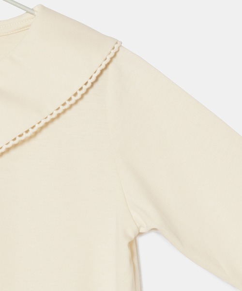 ROPE' PICNIC（ロペピクニック）の「【KIDS】ビックカラーブラウスカットソー/WEB限定カラー・サイズ:ブラック・110cm（Tシャツ/カットソー・キッズ・キナリ/ブラック・140/130/120/110/150）」の11枚目の写真