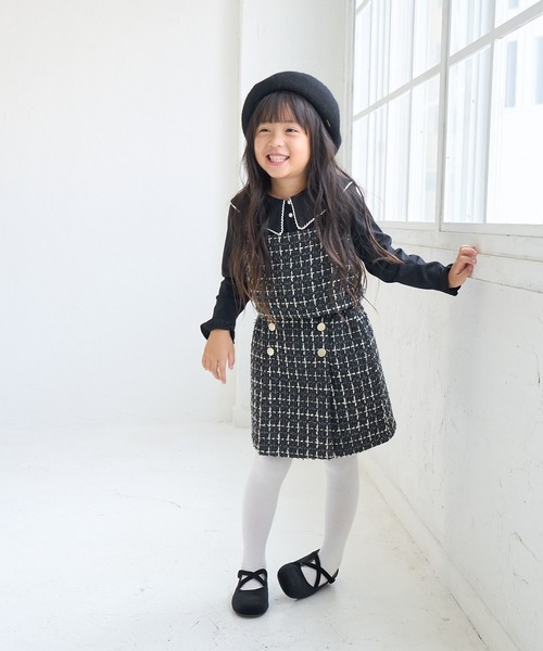 ROPE' PICNIC（ロペピクニック）の「【KIDS】ビックカラーブラウスカットソー/WEB限定カラー・サイズ:ブラック・110cm（Tシャツ/カットソー・キッズ・キナリ/ブラック・140/130/120/110/150）」の22枚目の写真