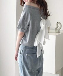 バックリボンオフショルスエットトップス [着回し力抜群 大人 カジュアル]≪再入荷≫