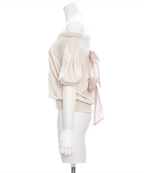 clear（クリア）の「バックリボンオフショルスエットトップス [着回し力抜群 大人 カジュアル]≪再入荷≫（スウェット・レディース・アイボリー/ブラック/グレー・F）」の14枚目の写真