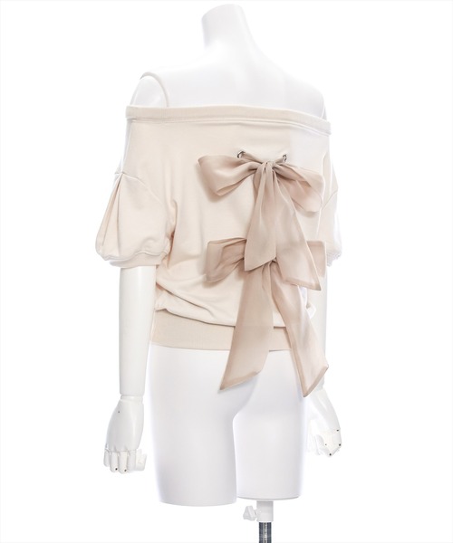 clear（クリア）の「バックリボンオフショルスエットトップス [着回し力抜群 大人 カジュアル]≪再入荷≫（スウェット・レディース・アイボリー/ブラック/グレー・F）」の15枚目の写真