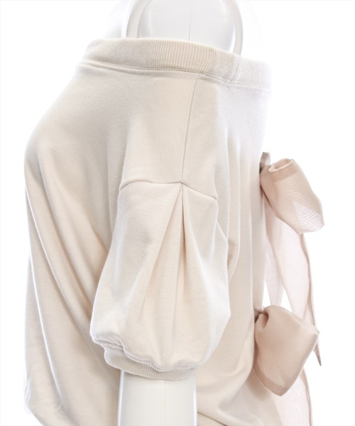 clear（クリア）の「バックリボンオフショルスエットトップス [着回し力抜群 大人 カジュアル]≪再入荷≫（スウェット・レディース・アイボリー/ブラック/グレー・F）」の18枚目の写真