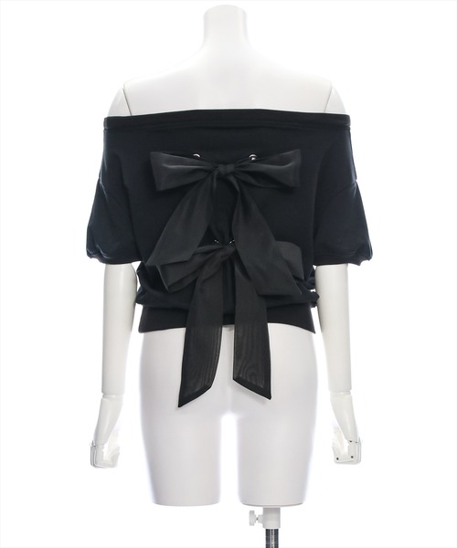 clear（クリア）の「バックリボンオフショルスエットトップス [着回し力抜群 大人 カジュアル]≪再入荷≫（スウェット・レディース・アイボリー/ブラック/グレー・F）」の22枚目の写真