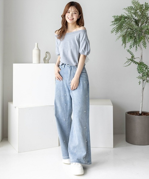 clear（クリア）の「バックリボンオフショルスエットトップス [着回し力抜群 大人 カジュアル]≪再入荷≫（スウェット・レディース・アイボリー/ブラック/グレー・F）」の5枚目の写真