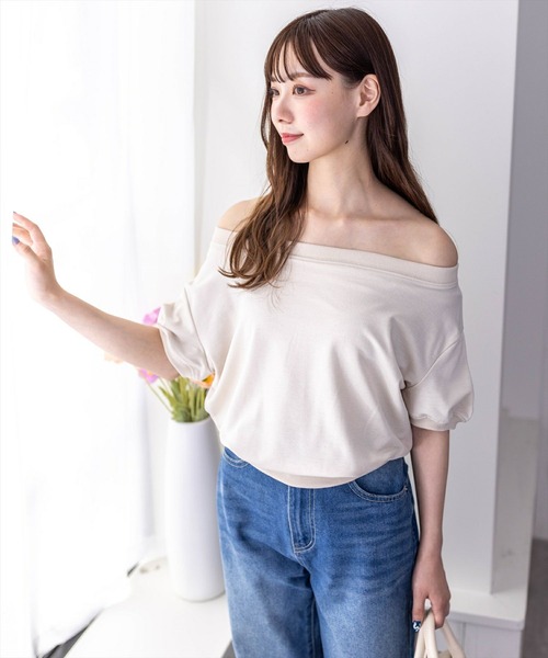 clear（クリア）の「バックリボンオフショルスエットトップス [着回し力抜群 大人 カジュアル]≪再入荷≫（スウェット・レディース・アイボリー/ブラック/グレー・F）」の9枚目の写真