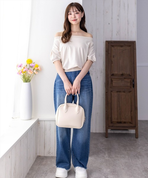 clear（クリア）の「バックリボンオフショルスエットトップス [着回し力抜群 大人 カジュアル]≪再入荷≫（スウェット・レディース・アイボリー/ブラック/グレー・F）」の10枚目の写真