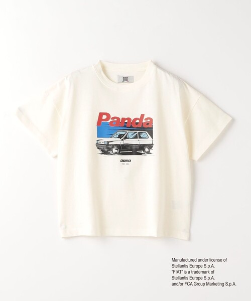 green label relaxing（グリーンレーベルリラクシング）の「【別注】＜URBAMENT＞TJ FIAT PANDA Tシャツ / キッズ  140cm-150cm（Tシャツ/カットソー・キッズ・ネイビー/ホワイト/ブラウン・140cm/150cm）」の2枚目の写真