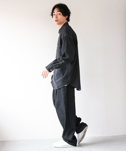 LOWRYS FARM(ローリーズファーム)の「ライトデニムワイドパンツ 140578(デニムパンツ・メンズ・ブラック/ブルー・LARGE/MEDIUM)」の12枚目の写真