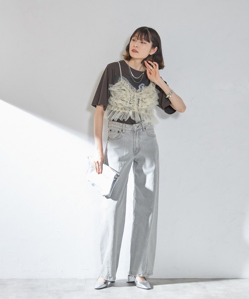 each（イーチ）の「チュールビスチェキャミ（キャミソール・レディース・ブラック/グレー/ベージュ・FREE）」の21枚目の写真