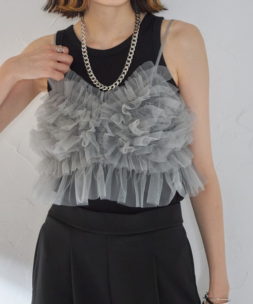 MAISON SPECIAL チュール　ビスチェ　キャミ each alchemist キャミソール チュールビスチェキャミ