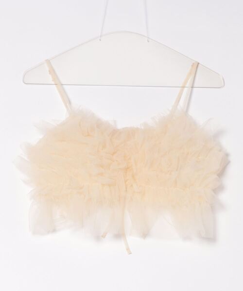 each（イーチ）の「チュールビスチェキャミ（キャミソール・レディース・ブラック/グレー/ベージュ・FREE）」の5枚目の写真