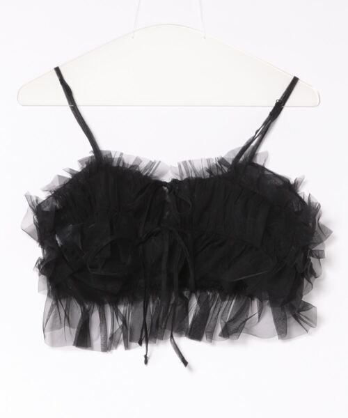 each（イーチ）の「チュールビスチェキャミ（キャミソール・レディース・ブラック/グレー/ベージュ・FREE）」の4枚目の写真