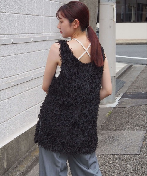 テープヤーンベスト for/c ベスト ジレ テープヤーンニットベスト「サスティナブル