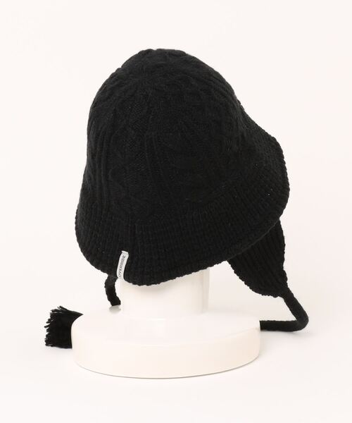 OVERRIDE（オーバーライド）の「OVERRIDE  TM ARENGE CABLE KNIT HAT / オーバーライド（ハット・レディース・ブルー/ブラック/イエロー・58cm）」の4枚目の写真