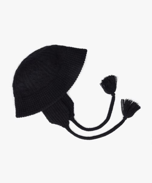 OVERRIDE（オーバーライド）の「OVERRIDE  TM ARENGE CABLE KNIT HAT / オーバーライド（ハット・レディース・ブルー/ブラック/イエロー・58cm）」の6枚目の写真