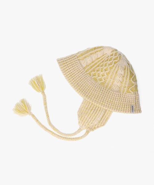 OVERRIDE（オーバーライド）の「OVERRIDE  TM ARENGE CABLE KNIT HAT / オーバーライド（ハット・レディース・ブルー/ブラック/イエロー・58cm）」の17枚目の写真