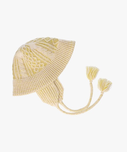 OVERRIDE（オーバーライド）の「OVERRIDE  TM ARENGE CABLE KNIT HAT / オーバーライド（ハット・レディース・ブルー/ブラック/イエロー・58cm）」の18枚目の写真