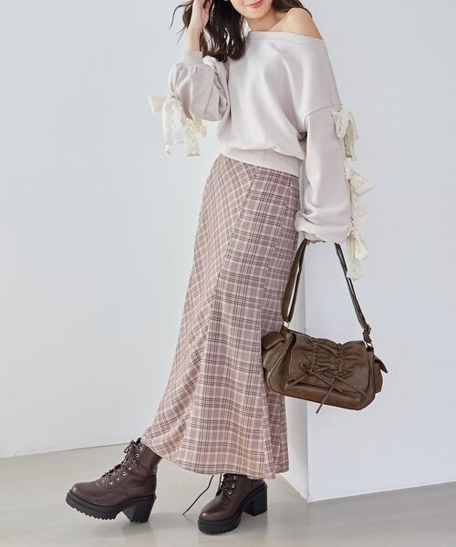 MAJESTIC LEGON（マジェスティックレゴン）の「ダブルドロストリボンバッグ（ショルダーバッグ・レディース・ブラウン/ブラック・FREE）」の6枚目の写真