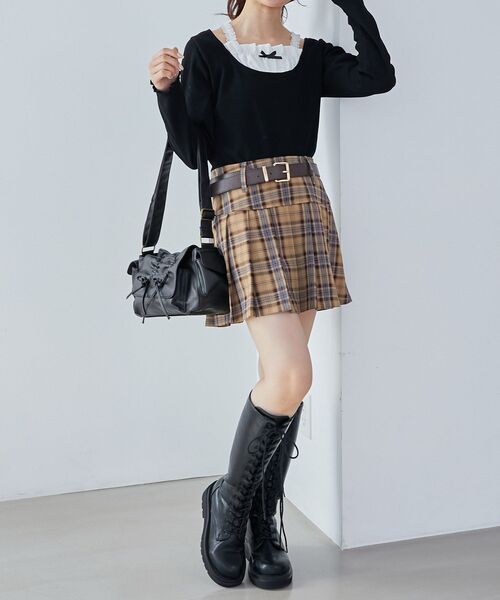 MAJESTIC LEGON（マジェスティックレゴン）の「ダブルドロストリボンバッグ（ショルダーバッグ・レディース・ブラウン/ブラック・FREE）」の15枚目の写真