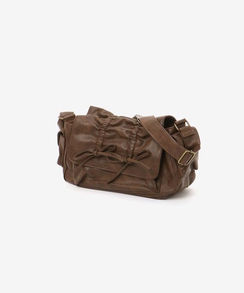 MAJESTIC LEGON（マジェスティックレゴン）の「ダブルドロストリボンバッグ（ショルダーバッグ・レディース・ブラウン/ブラック・FREE）」の19枚目の写真