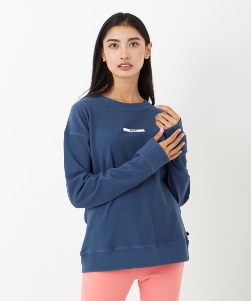 FILA(フィラ)の「ストレッチスムースロングTシャツ(Tシャツ/カットソー・レディース・ピンク/ブラック/ネイビー/ライトブルー・SMALL/MEDIUM/LARGE/X-LARGE)」の4枚目の写真