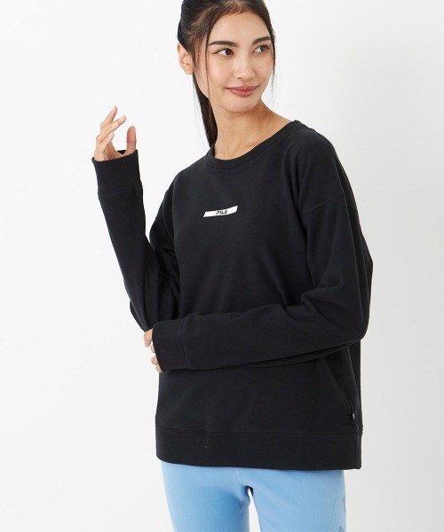 FILA(フィラ)の「ストレッチスムースロングTシャツ(Tシャツ/カットソー・レディース・ピンク/ブラック/ネイビー/ライトブルー・SMALL/MEDIUM/LARGE/X-LARGE)」の8枚目の写真