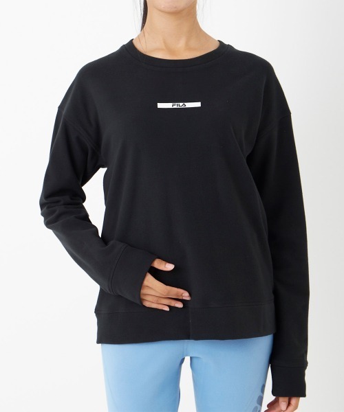 FILA(フィラ)の「ストレッチスムースロングTシャツ(Tシャツ/カットソー・レディース・ピンク/ブラック/ネイビー/ライトブルー・SMALL/MEDIUM/LARGE/X-LARGE)」の9枚目の写真