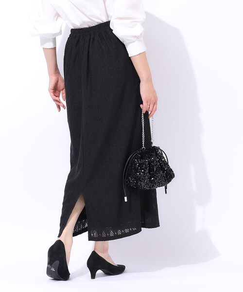 Cutie Blonde(キューティーブロンド)の「◆きれいめにもカジュアルにも レースナロースカート(スカート・レディース・キャメル/ブラック・04/03/02)」の10枚目の写真