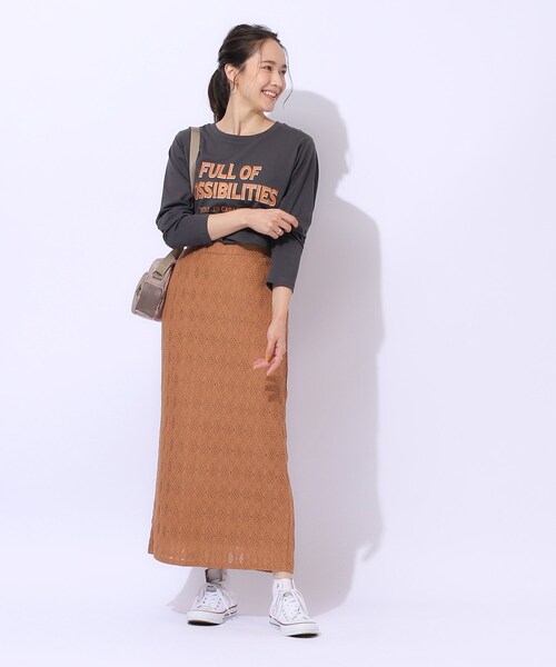 Cutie Blonde(キューティーブロンド)の「◆きれいめにもカジュアルにも レースナロースカート(スカート・レディース・キャメル/ブラック・04/03/02)」の15枚目の写真