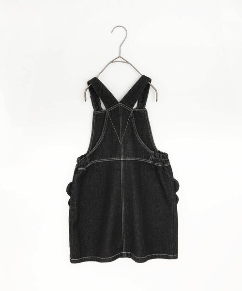 p.premier（ピードットプルミエ）の「スカラップポケットデニムジャンパースカート（ジャンパースカート・キッズ・ネイビー/ブラック・140/90/100/110/120/80/130）」の3枚目の写真