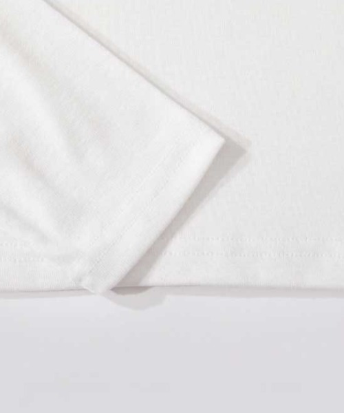 muahmuah(ムーアムーア)の「A'GEM/9 × .kom 『muah muah/ムーアムーア』 SIGNATURE CROP HALF T-SHIRT/シグニチャークロップハーフロングシャツ(Tシャツ/カットソー・レディース・ホワイト/ブラック・FREE)」の14枚目の写真