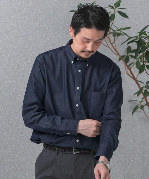 URBAN RESEARCH DOORS(アーバンリサーチドアーズ)の「LIFE STYLE TAILOR デニムボタンダウンシャツ(シャツ/ブラウス・メンズ・ネイビー/ブルー・SMALL/MEDIUM/LARGE)」の6枚目の写真