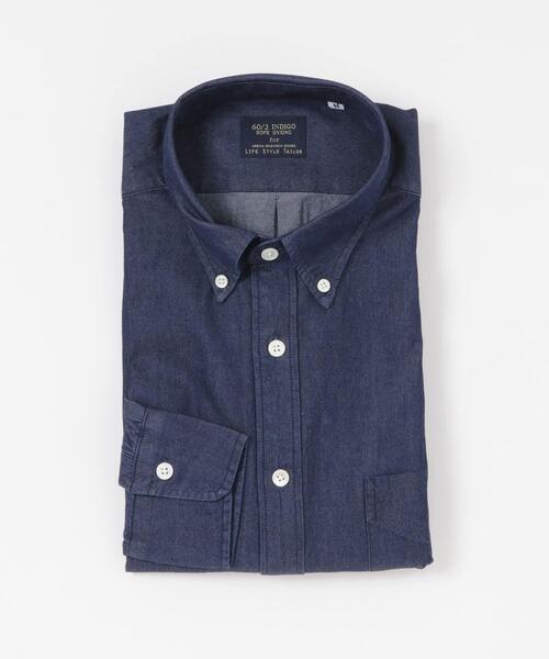 URBAN RESEARCH DOORS(アーバンリサーチドアーズ)の「LIFE STYLE TAILOR デニムボタンダウンシャツ(シャツ/ブラウス・メンズ・ネイビー/ブルー・SMALL/MEDIUM/LARGE)」の8枚目の写真