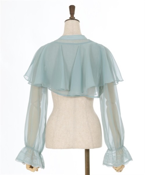 axes femme（アクシーズファム）の「ケープ付ラメショートブラウス（シャツ/ブラウス・レディース・ミント/ネイビー/ホワイト・FREE）」の7枚目の写真