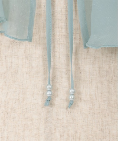 axes femme（アクシーズファム）の「ケープ付ラメショートブラウス（シャツ/ブラウス・レディース・ミント/ネイビー/ホワイト・FREE）」の9枚目の写真