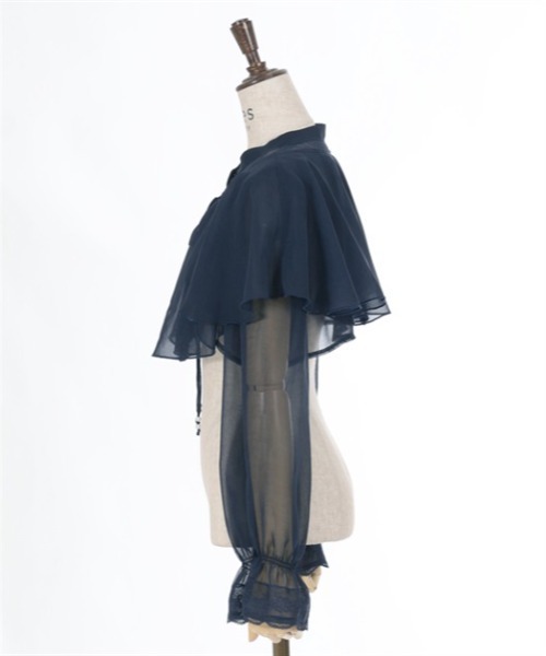 axes femme（アクシーズファム）の「ケープ付ラメショートブラウス（シャツ/ブラウス・レディース・ミント/ネイビー/ホワイト・FREE）」の17枚目の写真