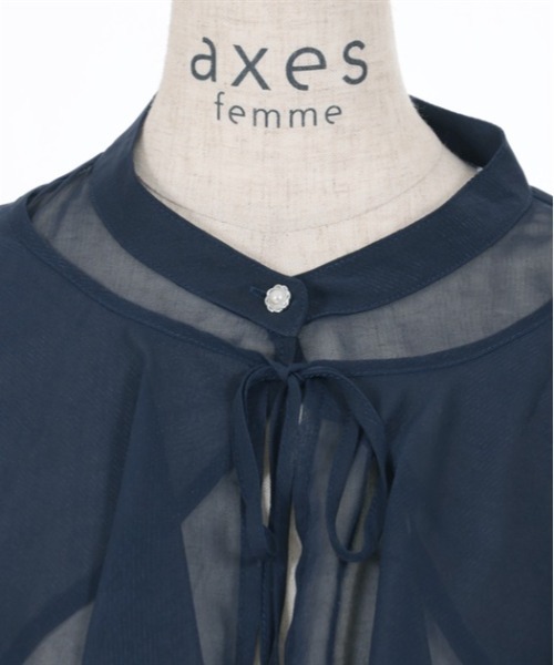 axes femme（アクシーズファム）の「ケープ付ラメショートブラウス（シャツ/ブラウス・レディース・ミント/ネイビー/ホワイト・FREE）」の20枚目の写真