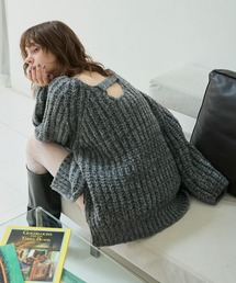 【forksy.】バックシャンローゲージメランジニットプルオーバー
