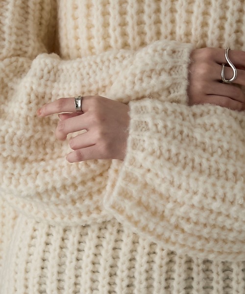 forksy.（フォルクシー）の「【forksy.】バックシャンローゲージメランジニットプルオーバー（ニット/セーター・レディース・グレー/アイボリー/ピンク/ネイビー/ベージュ・FREE）」の11枚目の写真