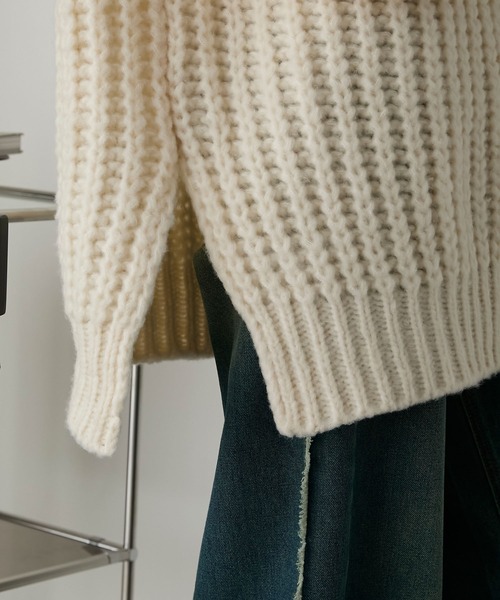 forksy.（フォルクシー）の「【forksy.】バックシャンローゲージメランジニットプルオーバー（ニット/セーター・レディース・グレー/アイボリー/ピンク/ネイビー/ベージュ・FREE）」の12枚目の写真