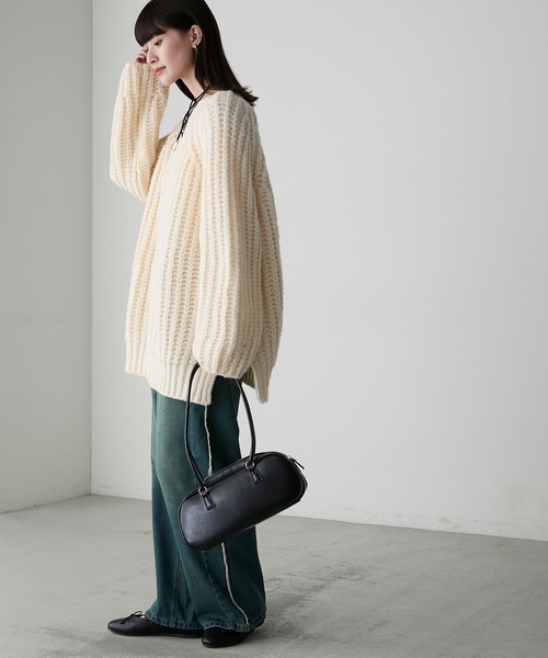 forksy.（フォルクシー）の「【forksy.】バックシャンローゲージメランジニットプルオーバー（ニット/セーター・レディース・グレー/アイボリー/ピンク/ネイビー/ベージュ・FREE）」の14枚目の写真