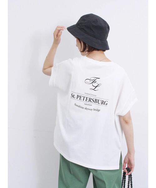 Samansa Mos2 blue(サマンサモスモスブルー)の「【抗菌防臭】ロゴビッグTシャツ(Tシャツ/カットソー・レディース・ブラック/グリーン/チャコールグレー/オフホワイト/シルバーグレー・F)」の2枚目の写真