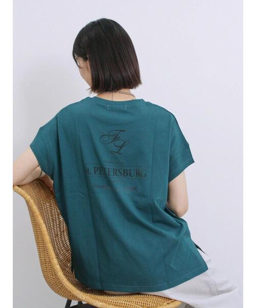 Samansa Mos2 blue(サマンサモスモスブルー)の「【抗菌防臭】ロゴビッグTシャツ(Tシャツ/カットソー・レディース・ブラック/グリーン/チャコールグレー/オフホワイト/シルバーグレー・F)」の5枚目の写真