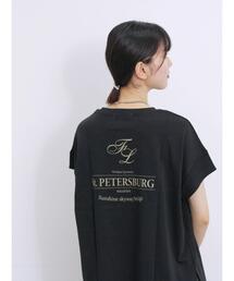 Samansa Mos2 blue | 【抗菌防臭】ロゴビッグTシャツ(Tシャツ/カットソー)