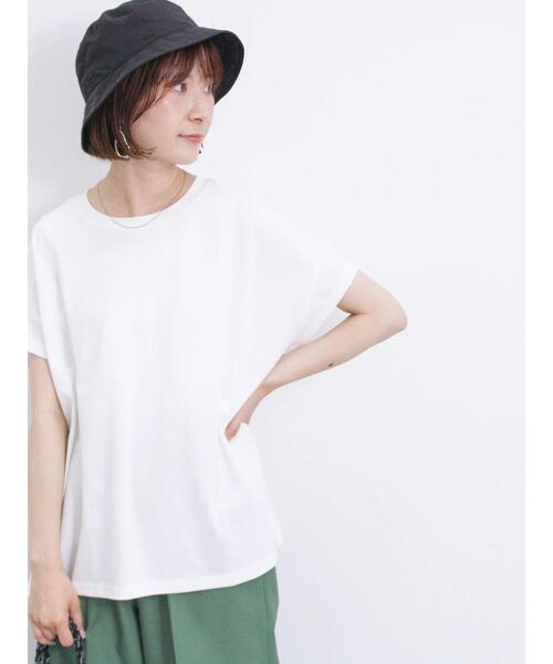 Samansa Mos2 blue(サマンサモスモスブルー)の「【抗菌防臭】ロゴビッグTシャツ(Tシャツ/カットソー・レディース・ブラック/グリーン/チャコールグレー/オフホワイト/シルバーグレー・F)」の8枚目の写真
